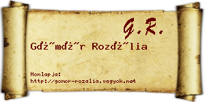 Gömör Rozália névjegykártya